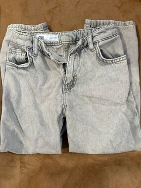 Zara Washed Light Gray Denim Jeans